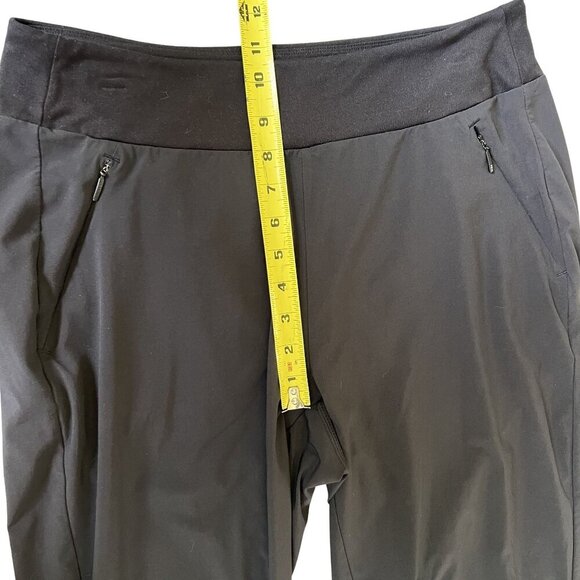 Athleta Soho Women 12 Black Jogger Pant Relaxed Fit Zip Front Pockets Athleisure - Picture 11 of 15